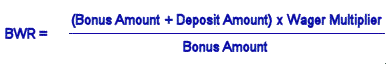 Bonus Wagering Equation